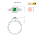thumbnail image 5 of ANGARA Natural Aeon Square Emerald & Diamond Engagement Ring with Milgrain in 14K White Gold for Women (Size-4mm) | May Birthstone, Anniversary, Jewelry Gift for Women | Natural Emerald Ring, 5 of 10