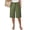Army Green #20, variant on Shorts for Women Drawstring Wide Leg Knee Length Bermuda Shorts Summer Casual High Waisted Shorts with Pockets White M