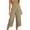 Khaki, variant on Plus Size Capris Leggings New Women’s Wide Leg Capri Elastic Waist Cropped Pants with Button Pockets Summer Loose Versatile Casual Capris Pants Blue L