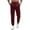 Wine, variant on Yievot Men's Waffle Joggers Pants Drawstring Elastic Waist Athletic Pants Solid Color Regular Fit Casual Trousers with Pockets