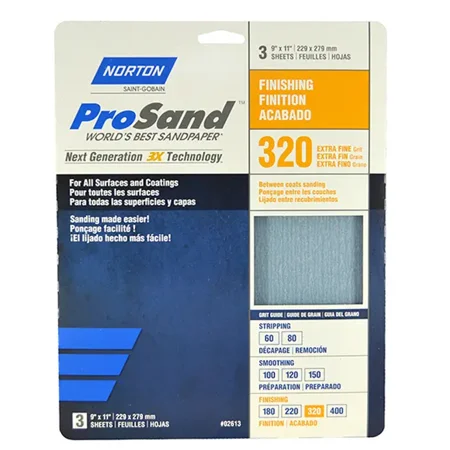 

9 X 11 Norton 02613 Prosand Sanding Sheet 320-Grit Handy-Pack