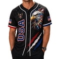 thumbnail image 4 of Men’s 250th Anniversary USA Jerseys - 4th of July Button Down American Flag and Star Patriotic Baseball Shirt, 4 of 6