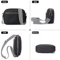 thumbnail image 5 of Bolso bandolera de piel sintética acolchado para mujer, pequeño bolso de hombro con correa ancha (negro), 5 of 5