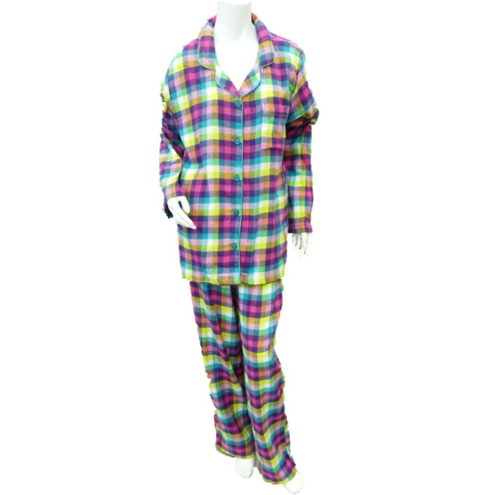 Joe Boxer Joe Boxer Womens Flannel Pajamas Multi Color Check Plaid
