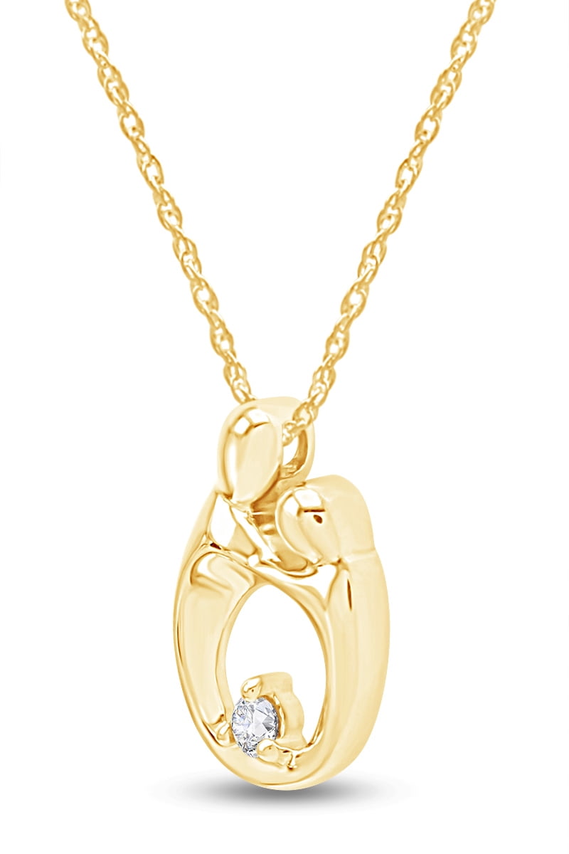 Mother and child store necklace white gold
