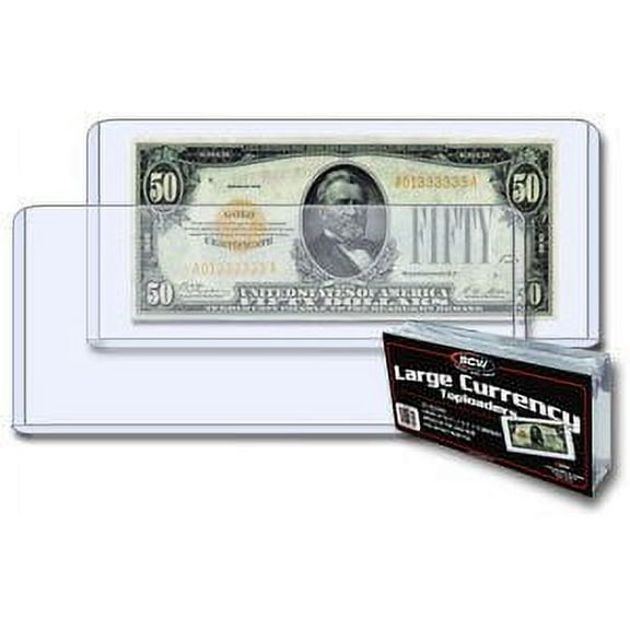 BCW 7.56 x 3.25 - Large Bill Currency (Dollar Bill) Holder - Pack of 25) - Currency and Coin Collecting Supplies