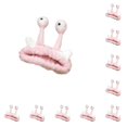 thumbnail image 3 of Sonducket Diadema de felpa resistente y duradera para orejas de ojos de caracol Diadema de cara de ligera y adorable rosa rosa 10piezas, 3 of 6