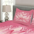 thumbnail image 3 of Ambesonne Colorful Quilted Bedspread Set 3 Pcs, Lotus Yoga, King Size, Pale Pink Cream, 3 of 4