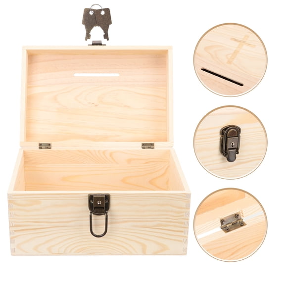 Milisten Tip Box Donation Box Wood 1Pcs
