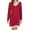 518#Red, variant on HSHMT Women's Sleepwear Womens Long Sleeve Nightgowns V Neck Sleepshirts Lace Nightshirts Casual T Shirt Sleep Dress With