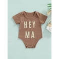 thumbnail image 2 of Baby Romper Short Sleeve Lettering Printing Pattern Round Neck Jumpsuit Bodysuit Outfit, 2 of 8