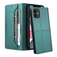 thumbnail image 3 of For iPhone 11 Flip Wallet Phone Case,[RFID Blocking]PU Leather Magnetic Folio Cover,With Card Slots,Flip Folding Kickstand,Shockproof TPU Anti-fall Rugged Phone Case Cover,Green, 3 of 9