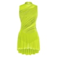 thumbnail image 3 of iiniim Lyrical Dance for Women Rhinestone Figure Skating Dresses Sleeveless Ballet Dancewear Fluorescent Yellow L, 3 of 7