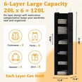 thumbnail image 4 of Closet Hanging Storage Shelves, 6-Shelf Hanging Closet Organizer with Bamboo Inserts, Foldable Closet Organizers and Storage for Bedroom,Sturdy Hook Closet Storage W/ 2 Side Pockets,Gray, 4 of 8