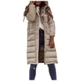 thumbnail image 5 of ZMHEGW Coats For Women Solid Color Hooded Solid Color Cardigan Long Single Cotton Fall Jackets, 5 of 5