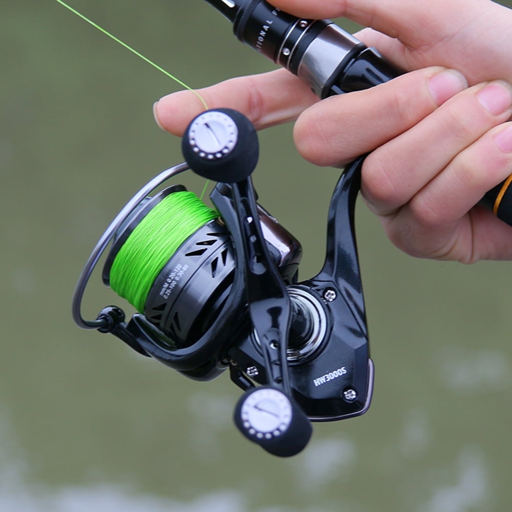 DEUKIO Dual-Handle Spinning Fishing Reel 5+1Bb Metal Line Spool Aluminum Body Ideal For Freshwater Lure Fishing Reel