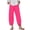 Hot Pink, variant on Qiopertar Linen Pants for Women Casual Wide Leg Cropped Pants Summer Comfortable Solid Color Loose Fit with Pockets Fashion Trousers, Hot Pink XXL