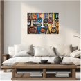 thumbnail image 3 of ZHONGYUTONG African Masks Wall Art Vintage Tribal Painting Black Art Prints African Traditional Culture Canvas Afro Ethnic Pictures African American Wall Decor Framed (24.00" x 36.00"), 3 of 4