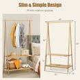 thumbnail image 2 of Gymax Bamboo Garment Rack Clothes Hanging Rack w/2-Tier Storage Shelf Entryway Bedroom, 2 of 10