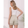 thumbnail image 3 of DARING DIVA Women's Beach Drawstring High Waisted Shorts with Pockets X-Small Beige, 3 of 6