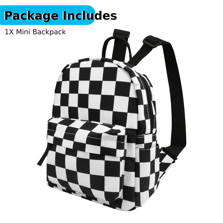 Mini Checkered Pattern Sling Bag Polyester Zipper Casual
