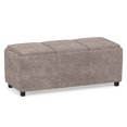 thumbnail image 2 of Simpli Home Avalon 42" Faux Leather Storage Ottoman in Distressed Gray Taupe, 2 of 16