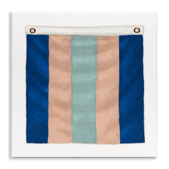 Stupell Industries Striped Nautical Flag Nautical & Beach Painting Unframed Art Print Wall Art, 12 x 12