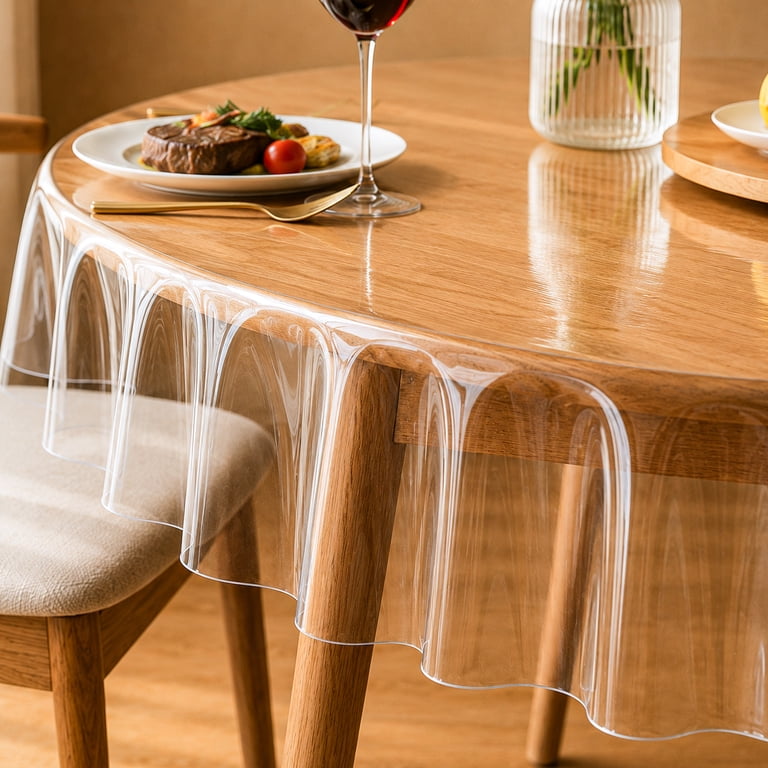 Inosoo Clear Vinyl Table Protector, 48" Round photo 6