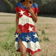 thumbnail image 2 of Silver Dress Shoes For Women, American Flag Casual T Shirt Dress With Pockets 4Th Of July V Neck Short Sleeve Boho Sundress Shirts Women Vacation Dresses 2024 Dresses Maxi (XL, Red) ZMTing, 2 of 5