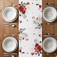 thumbnail image 6 of Red Floral Valentine's Day Table Runner - 90 Inch Long, Kitchen Dining Table Runner Dresser Scarves, Gnomes Botanical Gifts Farmhouse Farmhouse Decor for Coffee Tables Wedding Party Banquet, 6 of 8
