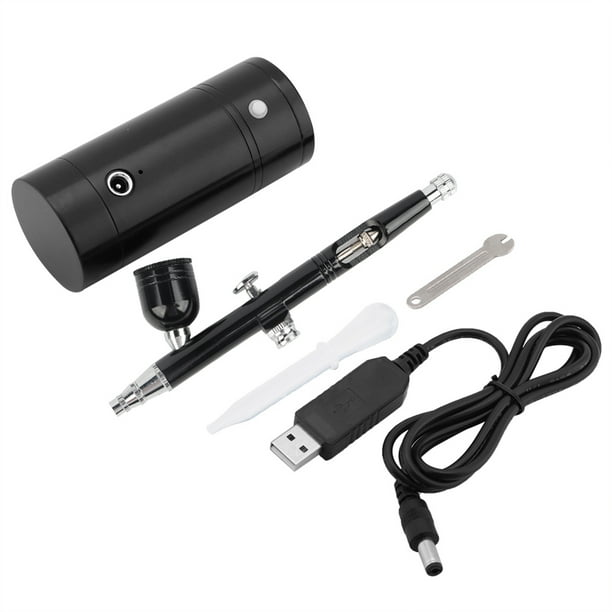 Kit de aerógrafo, mini compresor de aire negro de 0,3 mm, pistola de cepillo de aire en aerosol, durabilidad probada en el tiempo
