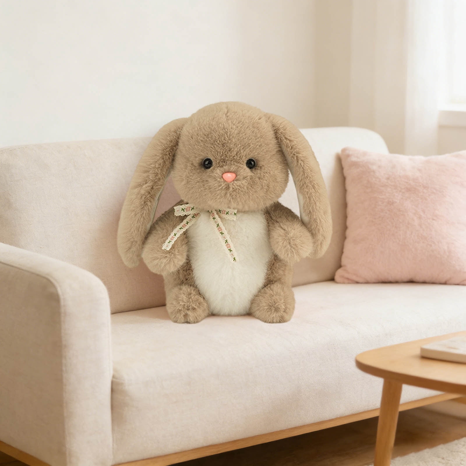 Realistic Easter Bunny Plush Toy, Soft Floppy Rabbit Stuffed Animal, Lifelike Lop Ear Rabbit Doll for Spring Party Decor, Cozy Companion for Toddlers, Easter Basket Filler