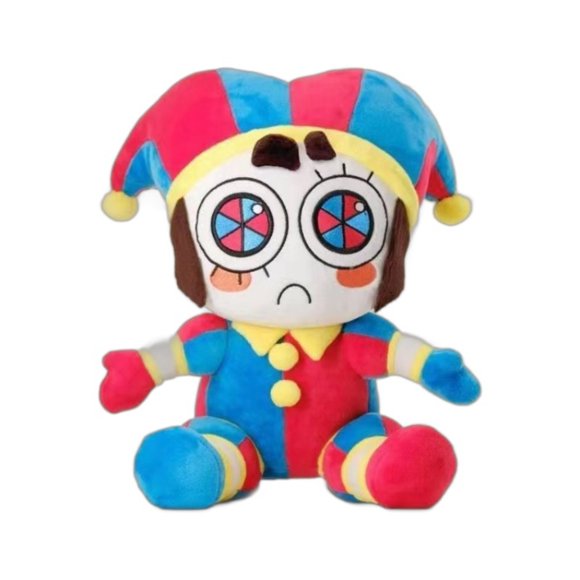 Clown Rabbit Plush Toy - Adorable Digital Circus Themed Stuffed Animal, Soft Plush Material, 21-43cm Sizes Available, Cute Cartoon Sitting Position Design, Color as Displayed, Perfect for Kids &