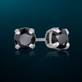 thumbnail image 4 of Natalia Drake 1/2 Cttw Black Diamond Stud Earrings for Men or Women in Sterling Silver, 4 of 5