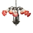 thumbnail image 7 of Meyda Tiffany 12243 Pink/White Tiffany Pond Lily 7 Light 24" Wide Chandelier - MultiColor, 7 of 7