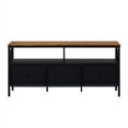 thumbnail image 4 of 60" Distressed 3-Drawer Solid Wood TV Console - Reclaimed Barnwood / Black, 4 of 6