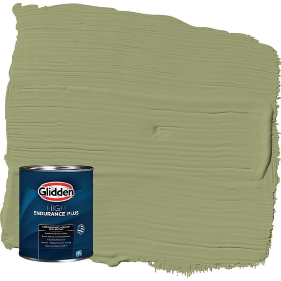 Glidden HEP Pine Trail / Green Satin Exterior Paint with Primer, 1 Quart