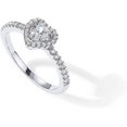 thumbnail image 3 of 14K Gold Plated Halo Ring | Heart Ring for Women | Square Round Promise Rings for Her, 3 of 5