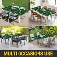 thumbnail image 5 of Green Christmas Table Cloths for 5 Foot Rectangle Tables, Xmas Tree Snowflakes Winter Holiday Patio Waterproof Elastic Fitted Tablecloths, Washable Rectangular Table Cover for Camping, 5 of 8