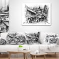 thumbnail image 4 of Designart City Street Illustration - Cityscape Throw Pillow - 16x16, 4 of 5