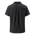 thumbnail image 5 of Mens Shirts,Short Sleeve Shirt Solid Color Casual Beach Holiday Top Summer Breathable Shirt,Tshirts Shirts for Men,M,Black, 5 of 5