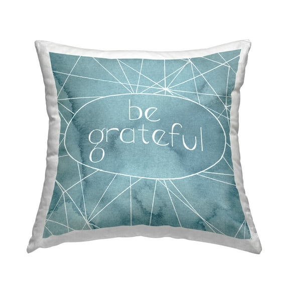 Stupell Industries Be Grateful Fluid Abstract Geometric Shapes Design by Grace Popp Throw Pillow