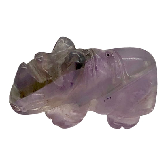 Amethyst Rhinoceros Animal Figurine Worry Stone | 20x13x8mm | Purple | 1 Beads