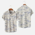 thumbnail image 2 of Men Floral Print Hawaiian Shirts Fashion Tropical Beach Shirt Big and Tall Aloha Tshirt Short Sleeve Button Up Shirts, 2 of 6