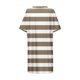 thumbnail image 4 of Vestido informal de verano con estampado de rayas para mujer - Vestido de playa holgado de manga corta y cuello redondo con bolsillos - Mezcla transpirable hasta la rodilla, 4 of 4