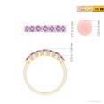 thumbnail image 5 of ANGARA Natural Half Eternity Seven Stone Amethyst Wedding Ring in 14K Yellow Gold for Women (Size-3mm) | February Birthstone, Birthday, Anniversary, Jewelry Gift for Women | Natural Amethyst Ring, 5 of 9