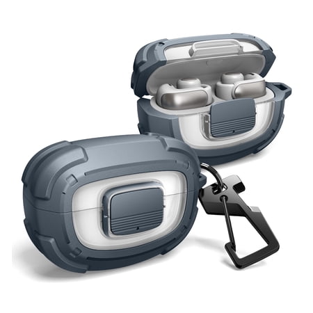 Dexnor for Bose Ultra Open Case with Drop-Proof Lock Shockproof Rugged Bumper Cases Protective Cover with Carabiner & Keyring & Cleaner Kit for Bose Ultra Open 2024 Blue