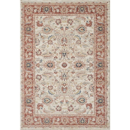 4x6' 2 Ply Polyester - Abani Traditional Style Large Area Rug 4x6 Turkish, Beige & Red