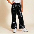 thumbnail image 2 of WAVSUF Girls Flare Pants Lightweight Soft Comfort Elastic Waist Fall Casual Party Trendy Pants Black 10-12, 2 of 5