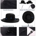 thumbnail image 2 of Sombreros de ala ancha para el sol, de malla, con protección UV, para verano, para safari, pesca, senderismo, sombreros Boonie con correa para la barbilla, impermeables y transpirables, 2 of 3